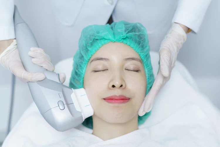 Lady going for HIFU treatment at clinic.